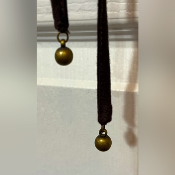 INC Petite M…chocolate brown long sleeved top. Copper bead and sequin neckline. - Picture 11 of 15